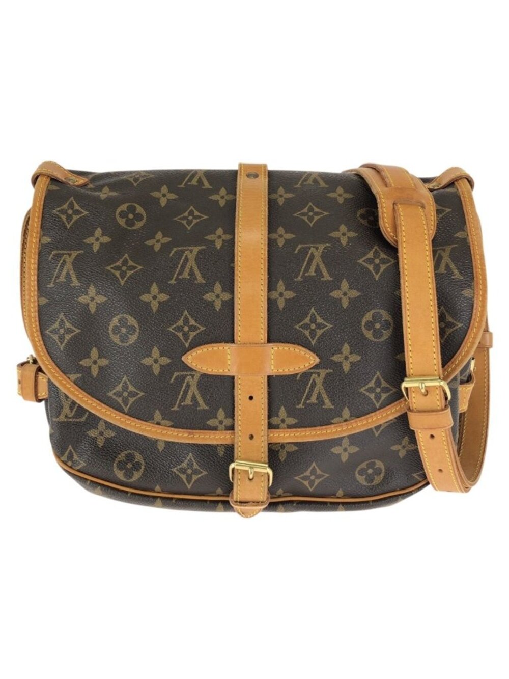 Louis Vuitton Monogram Saumur 30 Brown Gold Leather